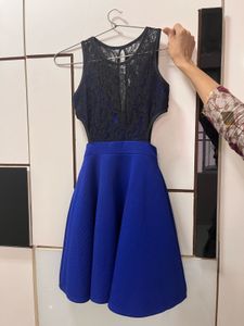 Blue &amp; Black Fit and Flare Dress