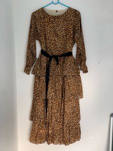 Trendy Animal Print Long Dress – Perfect for Outin