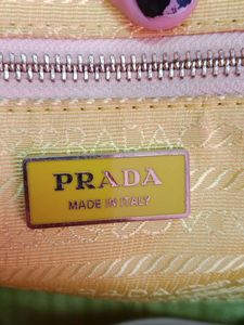 OG PRADA Yellow Tessuto Gaufre Frame HandBag