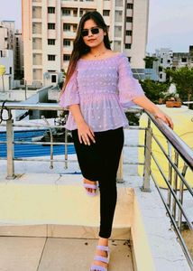 Lilac Off-Shoulder Top