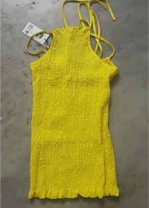 Newme Yellow Textured Dress