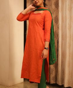 Orange &amp; Green Salwar Kameez set