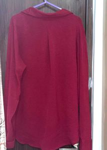 Burgundy Button-Down Shirt