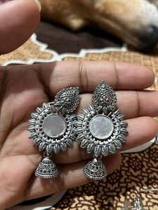 Oxidized Silver Earrings Set