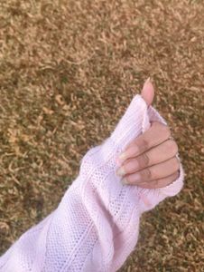 Cute Pink Coquette Cable- Knit Sweater /Pullover