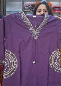Elegant Purple Embroidered Kurta Set
