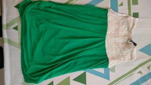 Green Dress with Crochet Top