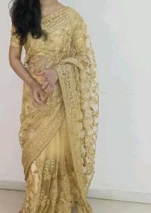 Elegant Gold Saree
