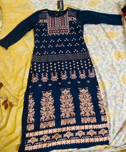 Elegant Blue Printed Kurta