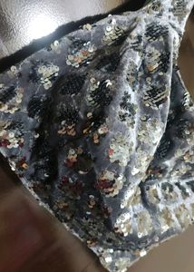Grey Party Wear Saree With Blouse 34 Bust