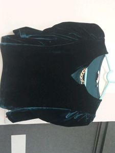 Velvet Chain Detail Top