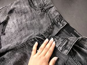 Charcoal Denim Shorts