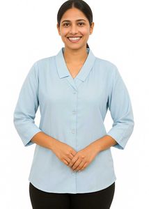 Light Blue 3/4 Sleeve Top