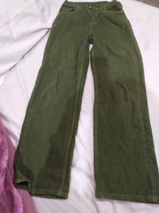 Green Wide Leg Jeans