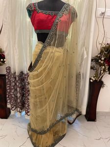 Elegant Net Designer Saree with Blouse