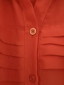 Sleeveless Coral Pink Shirt with Black Collar