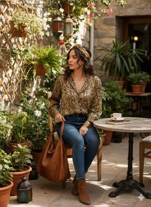 ✨ Vintage Gold &amp; Black Damask Blouse ✨