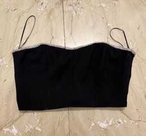 Black Embellished Corset Top | Size M
