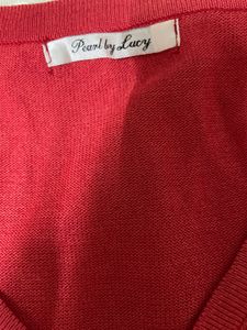 Red Sheer Sleeve Top
