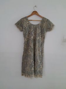 Grey Embroidered Kurta (Women's)