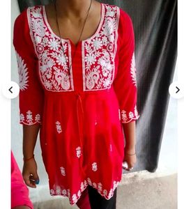 Red Embroidered Dress