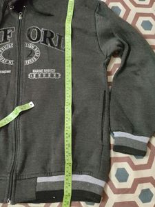 Grey Black Sweatshirt Zipper Hoodie