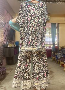 Soft Cotton Peplum Top &amp; Wide Legged Garara Pant