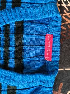 Striped Blue V-Neck Sweater