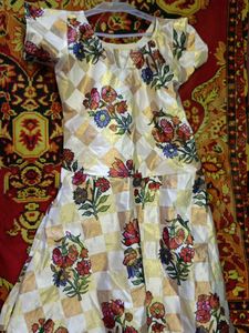 Floral Checkered Girl's Dress
