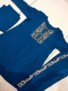 Teal Embroidered 3 Piece Suit