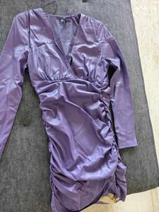 Purple Ruched Bodycon Dress