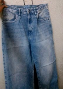 Trendy Denim Wide-Leg Jeans