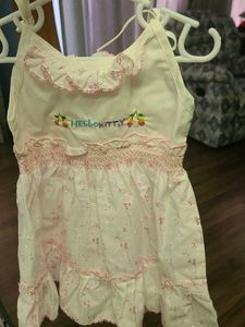 White And Pink Baby Frock
