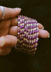Purple &amp; Gold Bangle Set