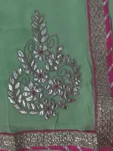 Georgette Handwork Gotapatti Saree, Worn Once