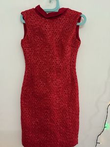 Italian Red Sleeveless Dress