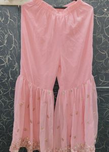 Pink Frock And Garara Set With Duptta