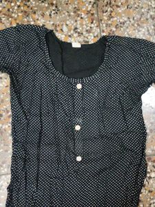Black Polka Dot Kurta