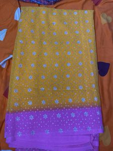 Yellow &amp; Pink Saree