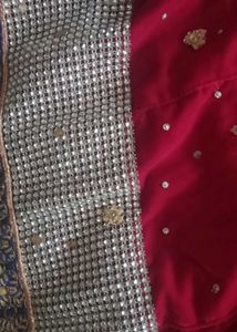 Red Velvet Lehenga Choli Set