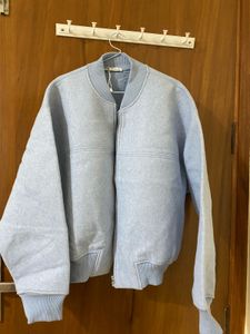 Blue Bomber Jacket- women (can be worn by size