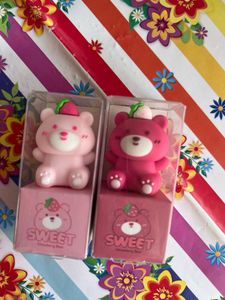 Sweet Strawberry Bear Erasers