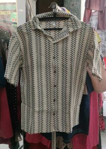 Patterned Button-Down Shirt