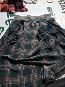 Blue Plaid Button-Down Shirt