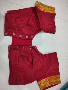 Saree Maroon &amp;Turquoise