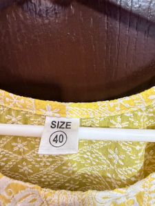 Yellow Embroidered Tunic Top