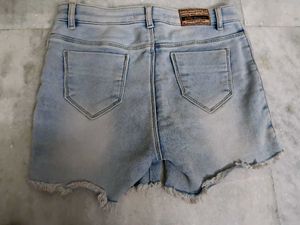 Denim Shorts with Braided Detail