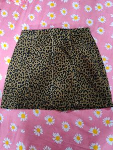Leopard Print Mini Skirt