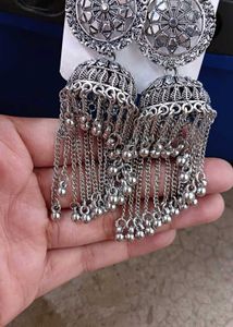 Silver Jhumka Earrings