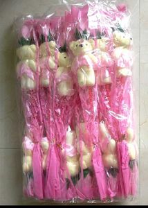 Pink Rose Teddy Bear Pack Of 12